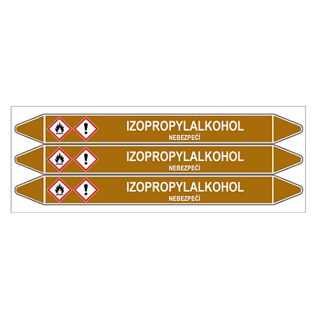 Značení potrubí, izopropylalkohol,3 ks, 355 × 37 mm